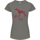Chinese Zodiac Shengxiao Year of the Dog Womens Petite Cut T-Shirt Charcoal