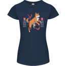 Chinese Zodiac Shengxiao Year of the Dog Womens Petite Cut T-Shirt Navy Blue