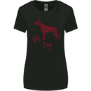 Chinese Zodiac Shengxiao Year of the Dog Womens Wider Cut T-Shirt Black