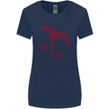 Chinese Zodiac Shengxiao Year of the Dog Womens Wider Cut T-Shirt Navy Blue