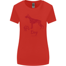 Chinese Zodiac Shengxiao Year of the Dog Womens Wider Cut T-Shirt Red