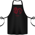 Chinese Zodiac Shengxiao Year of the Dragon Cotton Apron 100% Organic Black