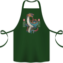 Chinese Zodiac Shengxiao Year of the Dragon Cotton Apron 100% Organic Forest Green