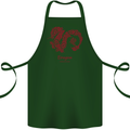 Chinese Zodiac Shengxiao Year of the Dragon Cotton Apron 100% Organic Forest Green