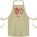 Chinese Zodiac Shengxiao Year of the Dragon Cotton Apron 100% Organic Khaki