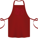 Chinese Zodiac Shengxiao Year of the Dragon Cotton Apron 100% Organic Maroon
