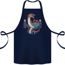 Chinese Zodiac Shengxiao Year of the Dragon Cotton Apron 100% Organic Navy Blue