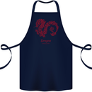 Chinese Zodiac Shengxiao Year of the Dragon Cotton Apron 100% Organic Navy Blue