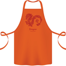 Chinese Zodiac Shengxiao Year of the Dragon Cotton Apron 100% Organic Orange