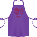 Chinese Zodiac Shengxiao Year of the Dragon Cotton Apron 100% Organic Purple