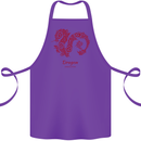 Chinese Zodiac Shengxiao Year of the Dragon Cotton Apron 100% Organic Purple