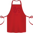 Chinese Zodiac Shengxiao Year of the Dragon Cotton Apron 100% Organic Red