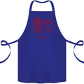 Chinese Zodiac Shengxiao Year of the Dragon Cotton Apron 100% Organic Royal Blue