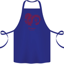 Chinese Zodiac Shengxiao Year of the Dragon Cotton Apron 100% Organic Royal Blue