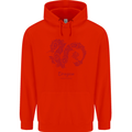 Chinese Zodiac Shengxiao Year of the Dragon Mens 80% Cotton Hoodie Bright Red