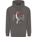 Chinese Zodiac Shengxiao Year of the Dragon Mens 80% Cotton Hoodie Charcoal