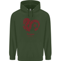 Chinese Zodiac Shengxiao Year of the Dragon Mens 80% Cotton Hoodie Forest Green