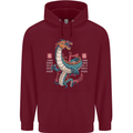 Chinese Zodiac Shengxiao Year of the Dragon Mens 80% Cotton Hoodie Maroon