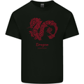 Chinese Zodiac Shengxiao Year of the Dragon Mens Cotton T-Shirt Tee Top Black
