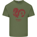 Chinese Zodiac Shengxiao Year of the Dragon Mens Cotton T-Shirt Tee Top Military Green