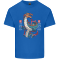 Chinese Zodiac Shengxiao Year of the Dragon Mens Cotton T-Shirt Tee Top Royal Blue