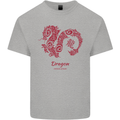 Chinese Zodiac Shengxiao Year of the Dragon Mens Cotton T-Shirt Tee Top Sports Grey