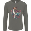 Chinese Zodiac Shengxiao Year of the Dragon Mens Long Sleeve T-Shirt Charcoal