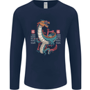Chinese Zodiac Shengxiao Year of the Dragon Mens Long Sleeve T-Shirt Navy Blue