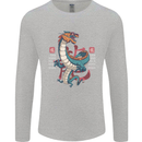 Chinese Zodiac Shengxiao Year of the Dragon Mens Long Sleeve T-Shirt Sports Grey