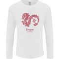 Chinese Zodiac Shengxiao Year of the Dragon Mens Long Sleeve T-Shirt White