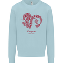 Chinese Zodiac Shengxiao Year of the Dragon Mens Sweatshirt Jumper Light Blue