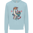Chinese Zodiac Shengxiao Year of the Dragon Mens Sweatshirt Jumper Light Blue