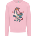 Chinese Zodiac Shengxiao Year of the Dragon Mens Sweatshirt Jumper Light Pink