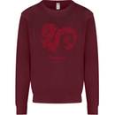 Chinese Zodiac Shengxiao Year of the Dragon Mens Sweatshirt Jumper Maroon
