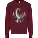 Chinese Zodiac Shengxiao Year of the Dragon Mens Sweatshirt Jumper Maroon