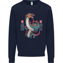 Chinese Zodiac Shengxiao Year of the Dragon Mens Sweatshirt Jumper Navy Blue