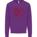 Chinese Zodiac Shengxiao Year of the Dragon Mens Sweatshirt Jumper Purple