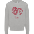 Chinese Zodiac Shengxiao Year of the Dragon Mens Sweatshirt Jumper Sports Grey