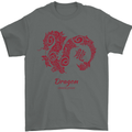 Chinese Zodiac Shengxiao Year of the Dragon Mens T-Shirt Cotton Gildan Charcoal