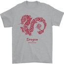 Chinese Zodiac Shengxiao Year of the Dragon Mens T-Shirt Cotton Gildan Sports Grey