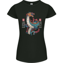 Chinese Zodiac Shengxiao Year of the Dragon Womens Petite Cut T-Shirt Black