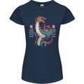 Chinese Zodiac Shengxiao Year of the Dragon Womens Petite Cut T-Shirt Navy Blue