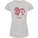 Chinese Zodiac Shengxiao Year of the Dragon Womens Petite Cut T-Shirt Sports Grey