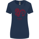 Chinese Zodiac Shengxiao Year of the Dragon Womens Wider Cut T-Shirt Navy Blue