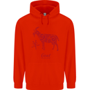 Chinese Zodiac Shengxiao Year of the Goat Childrens Kids Hoodie Bright Red