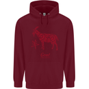 Chinese Zodiac Shengxiao Year of the Goat Childrens Kids Hoodie Maroon
