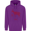 Chinese Zodiac Shengxiao Year of the Goat Childrens Kids Hoodie Purple