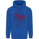 Chinese Zodiac Shengxiao Year of the Goat Childrens Kids Hoodie Royal Blue