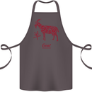 Chinese Zodiac Shengxiao Year of the Goat Cotton Apron 100% Organic Dark Grey