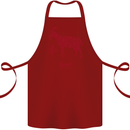 Chinese Zodiac Shengxiao Year of the Goat Cotton Apron 100% Organic Maroon